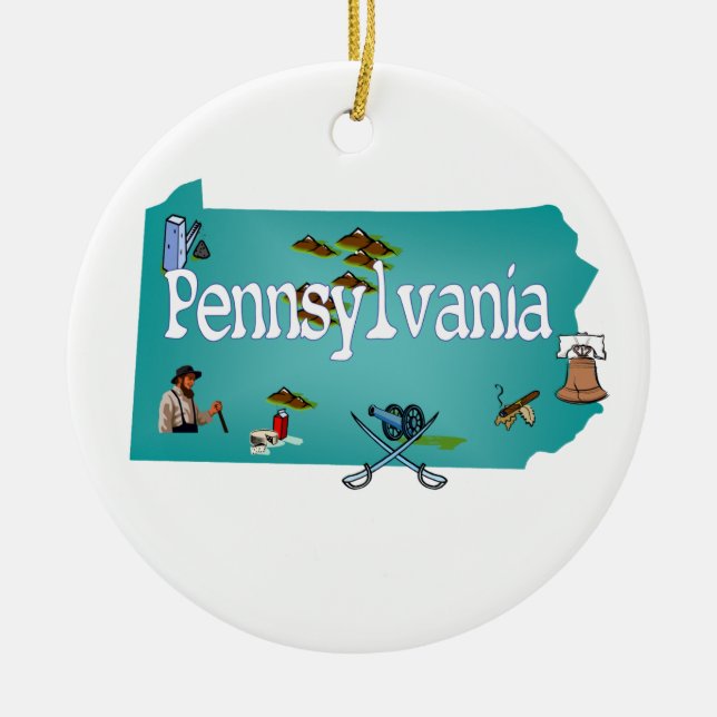 Pennsylvania-Weihnachtsbaum-Verzierung Keramik Ornament (Vorne)
