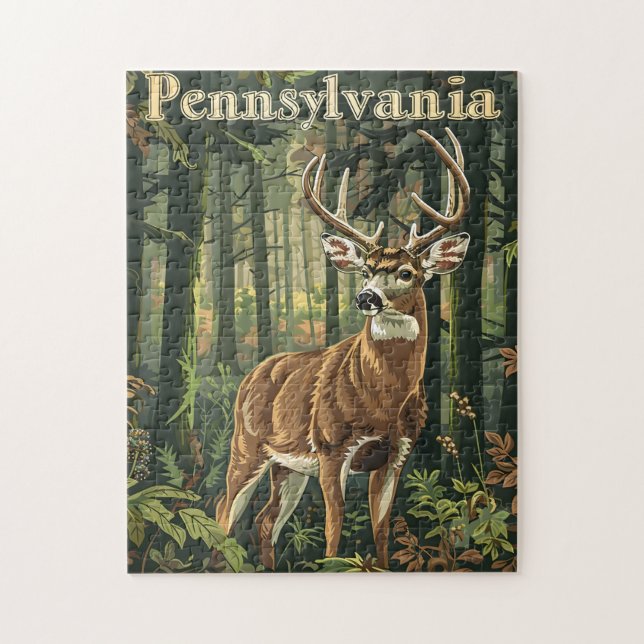 Pennsylvania Weißschwanzhirsche Puzzle (Vertikal)