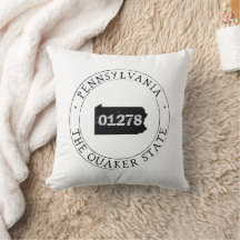 Pennsylvania Zip Code Pillow