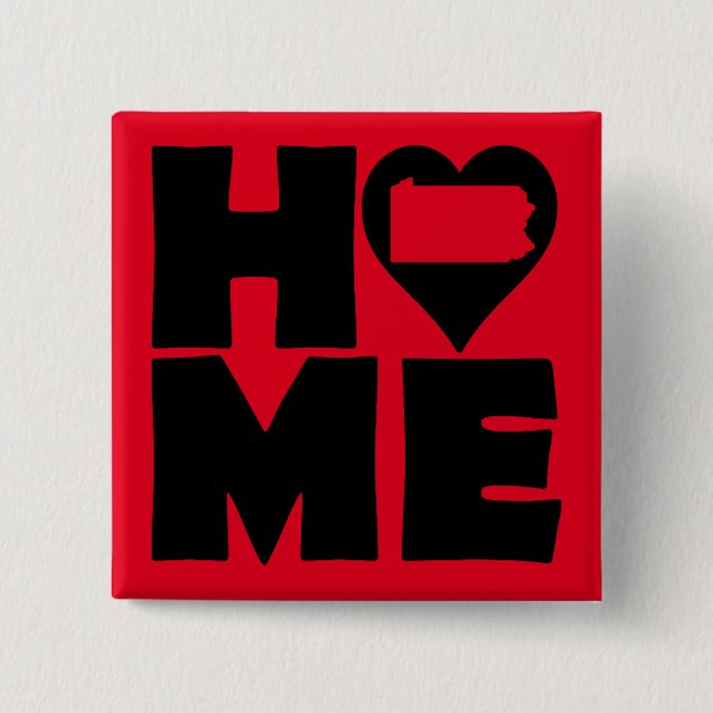 Pennsylvania Zuhause Heart Staat Button Abzeichen  (Vorderseite)