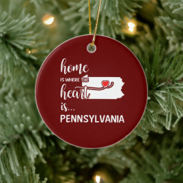 Pennsylvania Zuhause ist das Herz Keramik Ornament