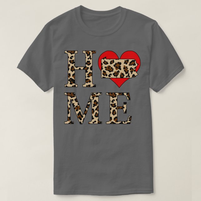 Pennsylvania Zuhause Leopard Print T-Shirt (Design vorne)