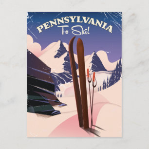 Pennsylvania zum Skifahren Postkarte