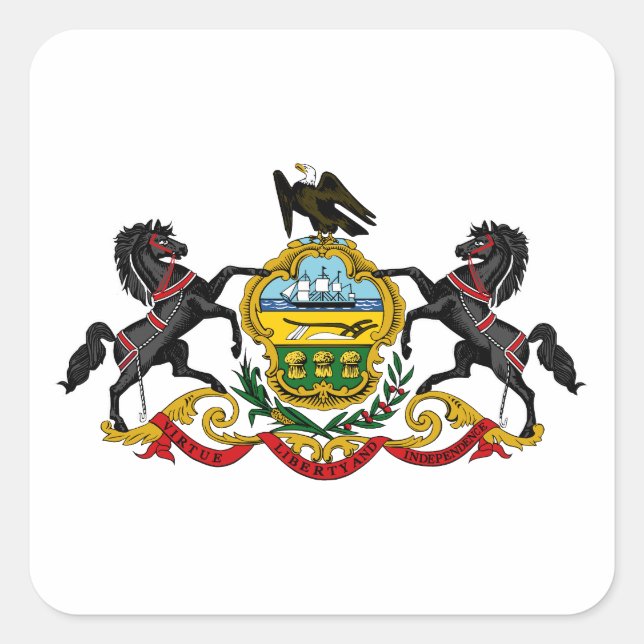 Pennsylvaniaflagge Quadratischer Aufkleber (Vorderseite)