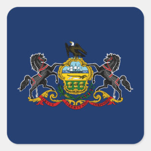 Pennsylvaniaflagge Quadratischer Aufkleber