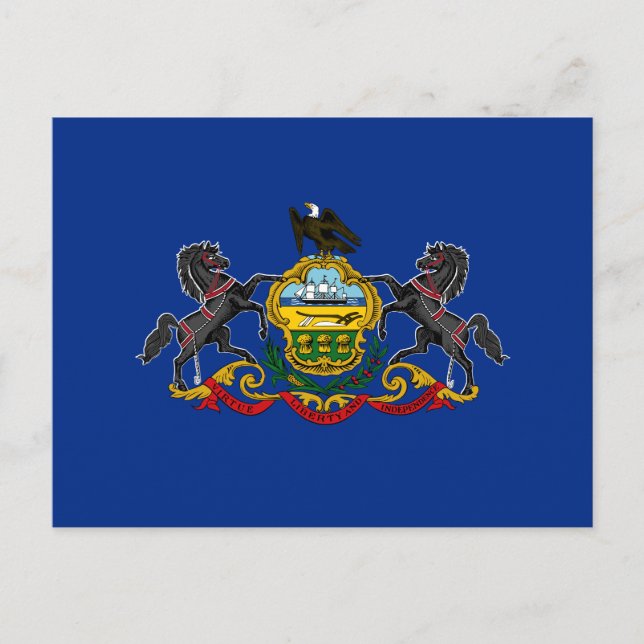 Pennsylvanische Flagge Postkarte (Vorderseite)