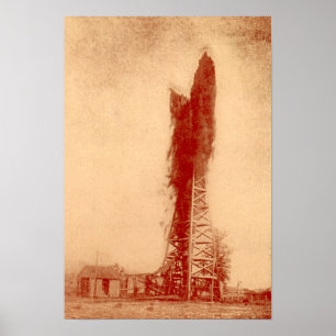 Pennville, Indiana Oilfield Well Gusher Poster