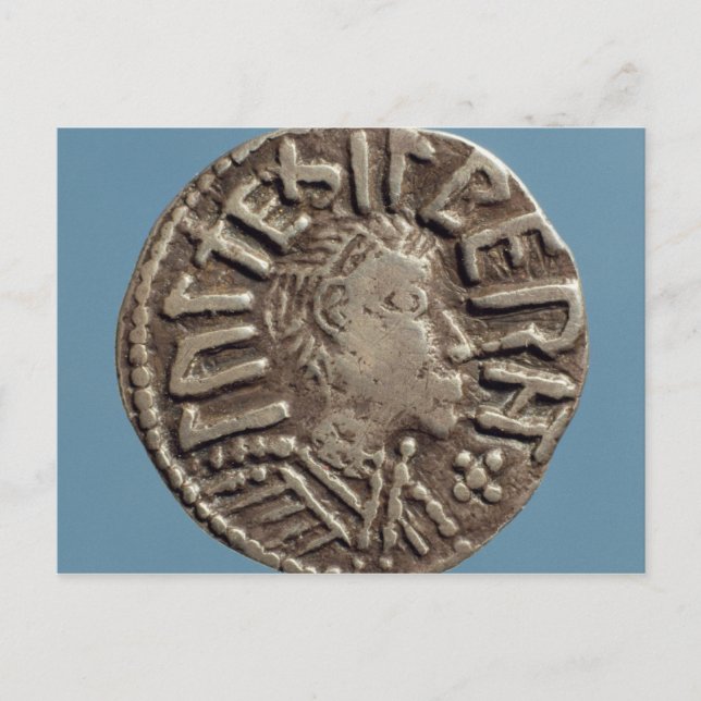 Penny Aethelberht angelsächsischer König Ostanglie Postkarte (Vorderseite)