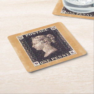 Penny Black Briefmarke Rechteckiger Pappuntersetzer