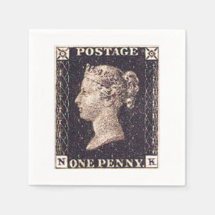 Penny Black Postage-Briefmarke Serviette