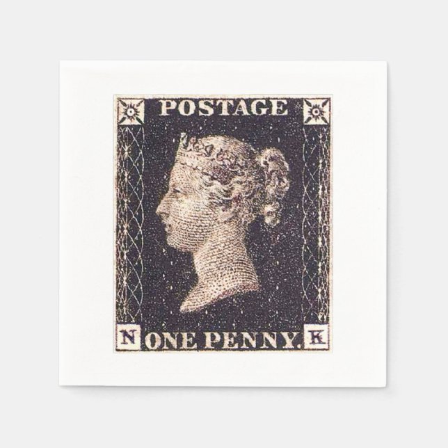 Penny Black Postage-Briefmarke Serviette (Vorderseite)