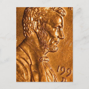 Penny Cents Copper Lincoln Postkarte