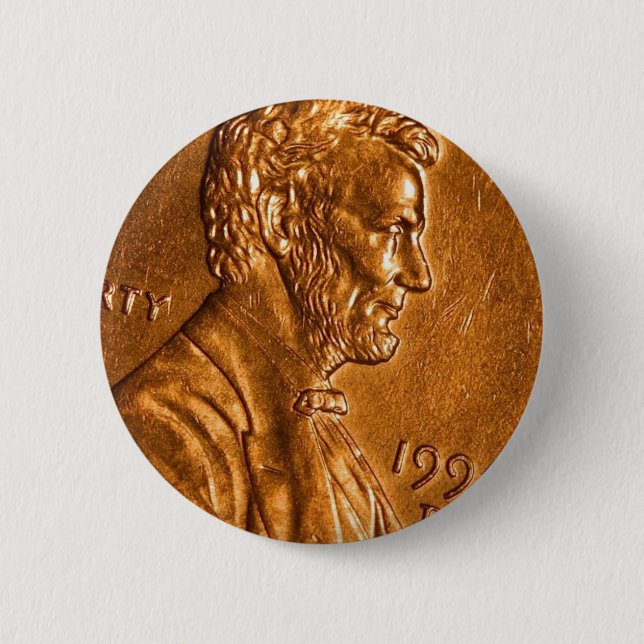 Penny-Cents kupfernes Lincoln Button (Vorderseite)