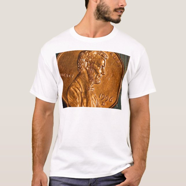 Penny-Cents kupfernes Lincoln T-Shirt (Vorderseite)