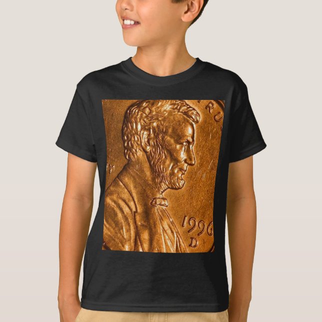 Penny-Cents kupfernes Lincoln T-Shirt (Vorderseite)