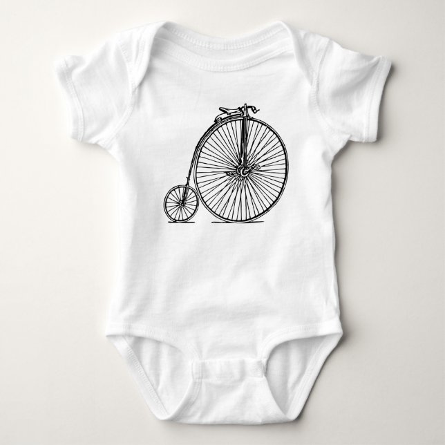 Penny Farthing - Black Baby Strampler (Vorderseite)