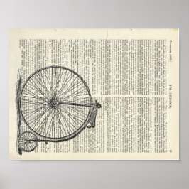 Penny Farthing Book Page Art Poster
