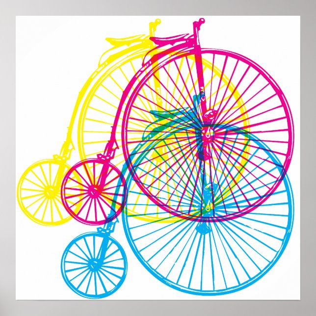 Penny Farthing CMYK Poster (Vorne)
