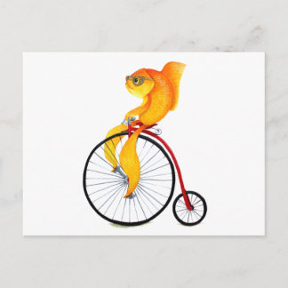 Penny Farthing Fish Postkarte