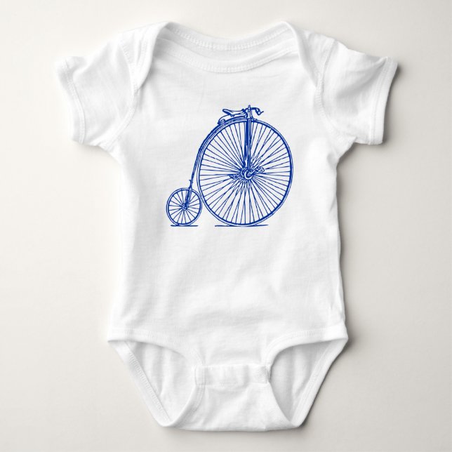 Penny Farthing - Navy Baby Strampler (Vorderseite)