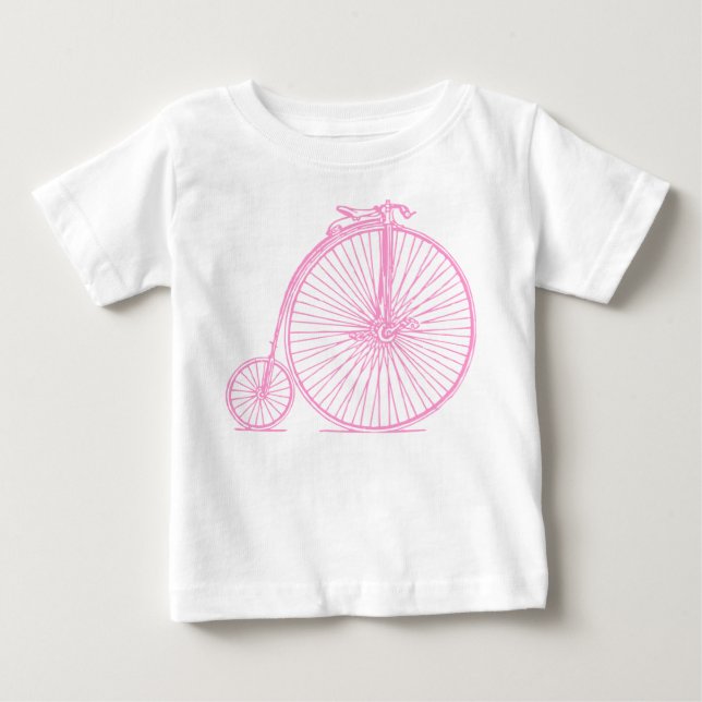 Penny Farthing - Pink Baby T-shirt (Vorderseite)