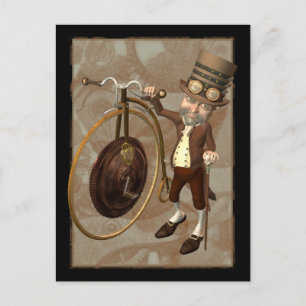 Penny Farthing Steampunk Postkarte