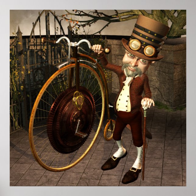 Penny Farthing Steampunk Print Poster (Vorne)