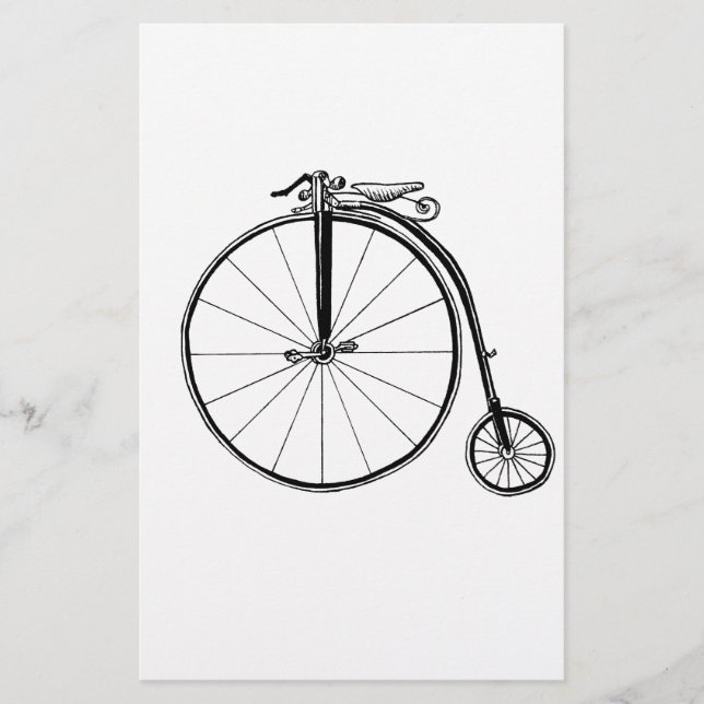 Penny Farthing Vintag Bicycle Illustration Briefpapier (Vorderseite)