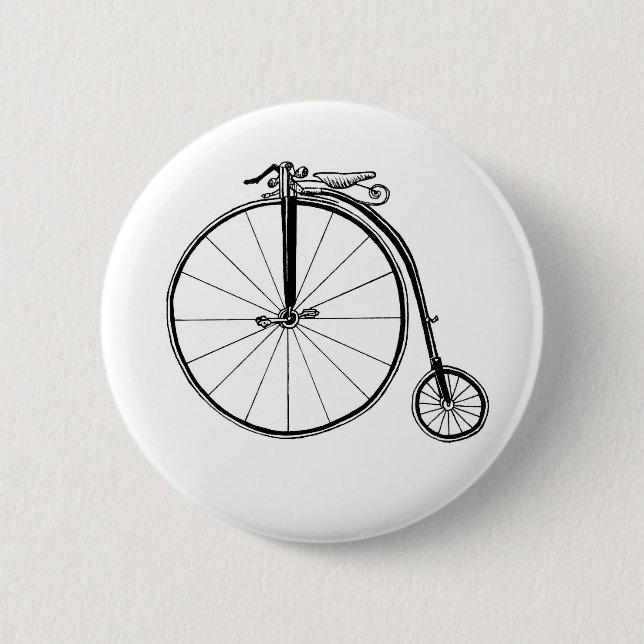 Penny Farthing Vintag Bicycle Illustration Button (Vorderseite)