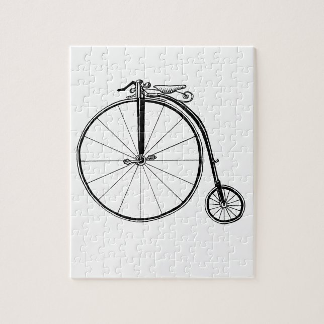 Penny Farthing Vintag Bicycle Illustration Puzzle (Vertikal)