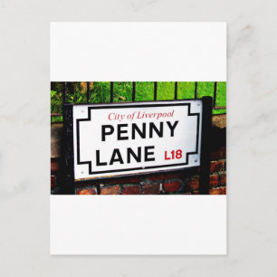 Penny lane Liverpool England-Zeichen Postkarte