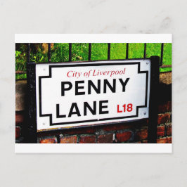 Penny lane Liverpool England-Zeichen Postkarte