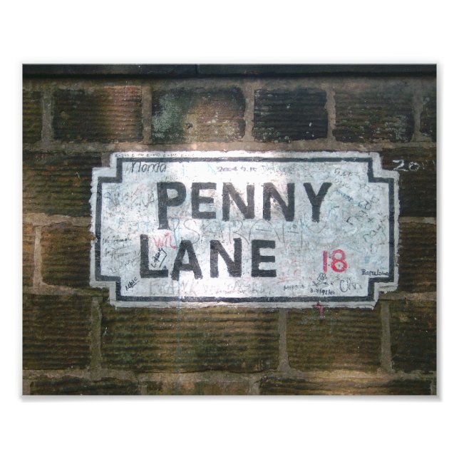 Penny Lane Street Sign Fotodruck (Vorne)