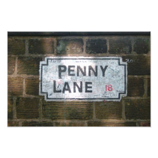 Penny Lane Street Sign Fotodruck