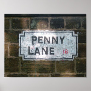 Penny Lane Street Sign Poster