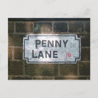 Penny Lane Street Sign Postkarte