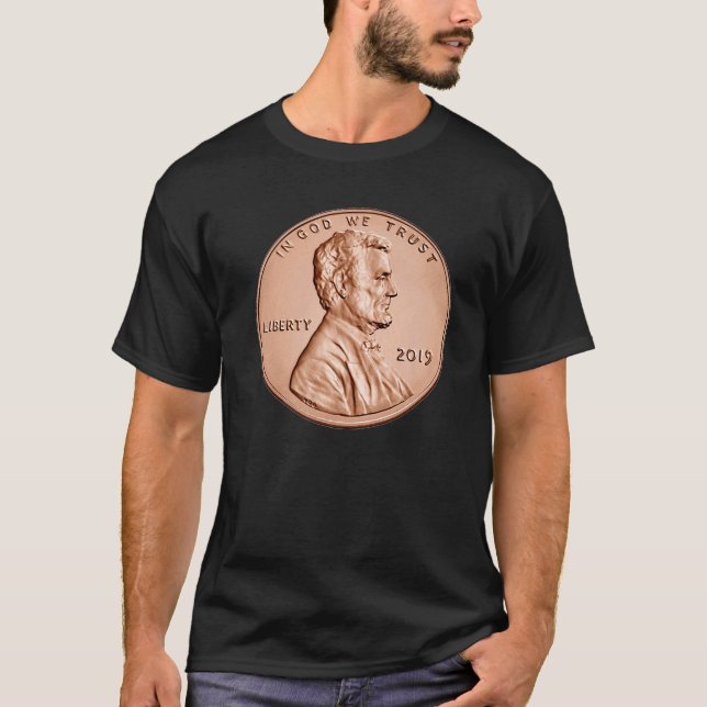 Penny Lincoln USA Coin 1 Cent 2019 America Vereini T-Shirt (Vorderseite)