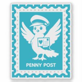 Penny Post Mascot Postage Stamp Design Aufkleber