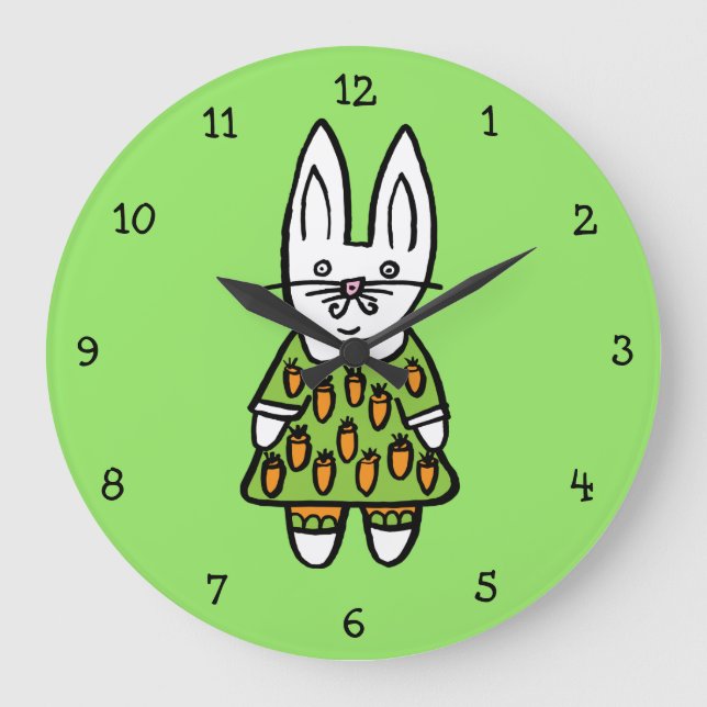 Penny the Rabbit Große Wanduhr (Vorderseite)