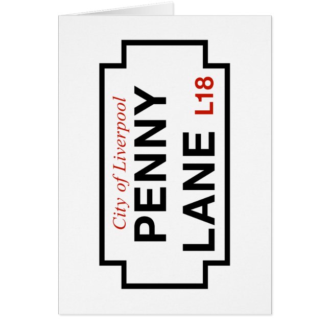 Penny-Weg, Straßenschild, Liverpool, (Vorne)