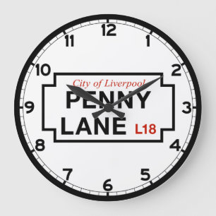 Penny-Weg, Straßenschild, Liverpool, Große Wanduhr