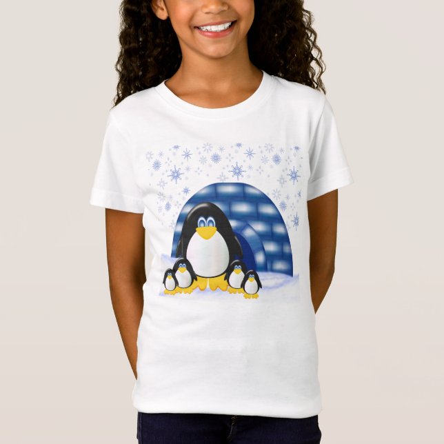 Penquin Party Girls Baby Doll (Angepasst) T-Shirt (Vorderseite)
