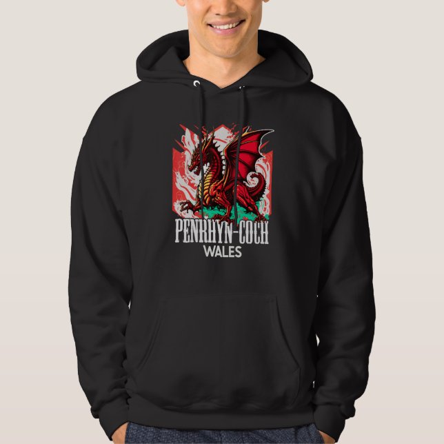 Penrhyn-coch Wales Welsh Flag Y Ddraig Goch Dragon Hoodie (Vorderseite)