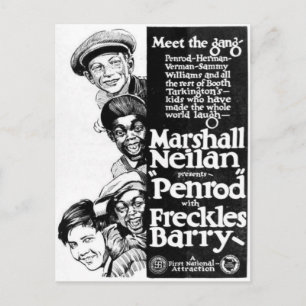 'Penrod' Stummfilmwerbung von 1922 Postkarte