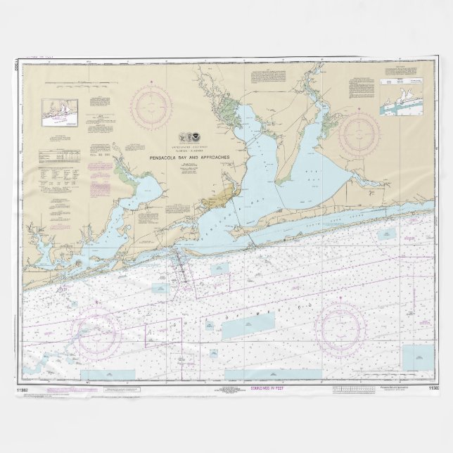 Pensacola Bay and Approaches Nautical Chart 1382 Fleecedecke (Vorderseite (Horizontal))
