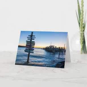 Pensacola Bay Sign Sonnenuntergang bei Dock Grußka Karte