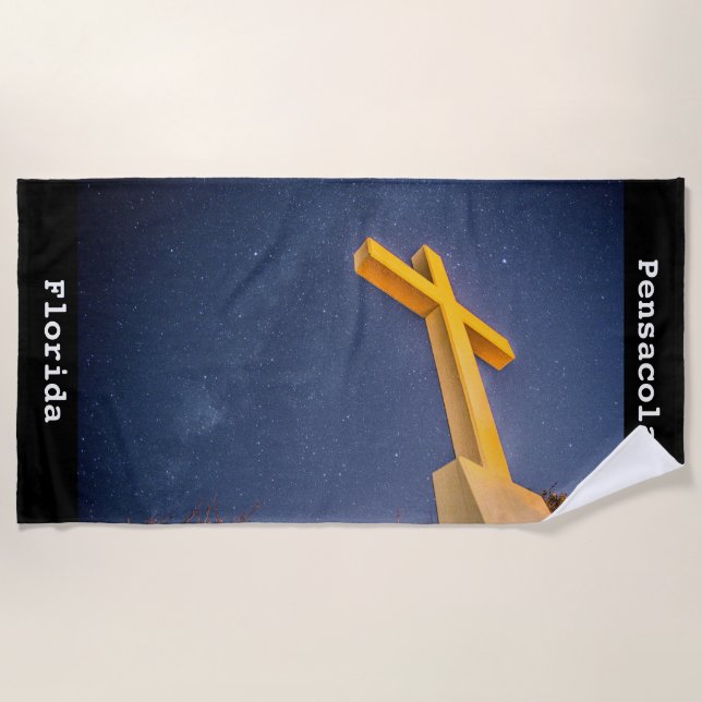 Pensacola Beach Cross mit Milchstraße Strandtuch (Vorderseite)
