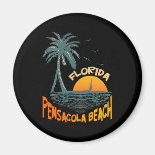 Pensacola Beach FL Vintage 70s Retro Magnet
