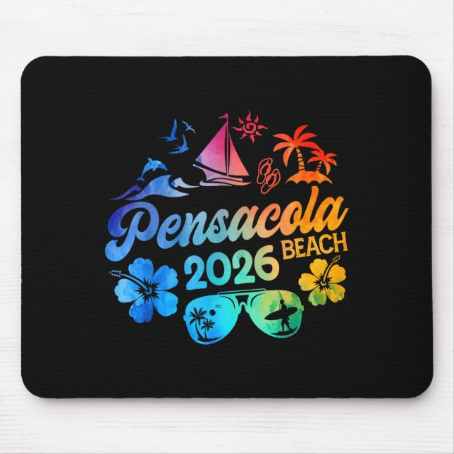 Pensacola Beach Florida 2026 Vacation Tie Dye Summ Mousepad (Vorne)