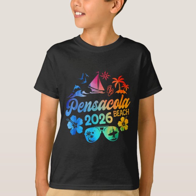 Pensacola Beach Florida 2026 Vacation Tie Dye Summ T-Shirt (Vorderseite)